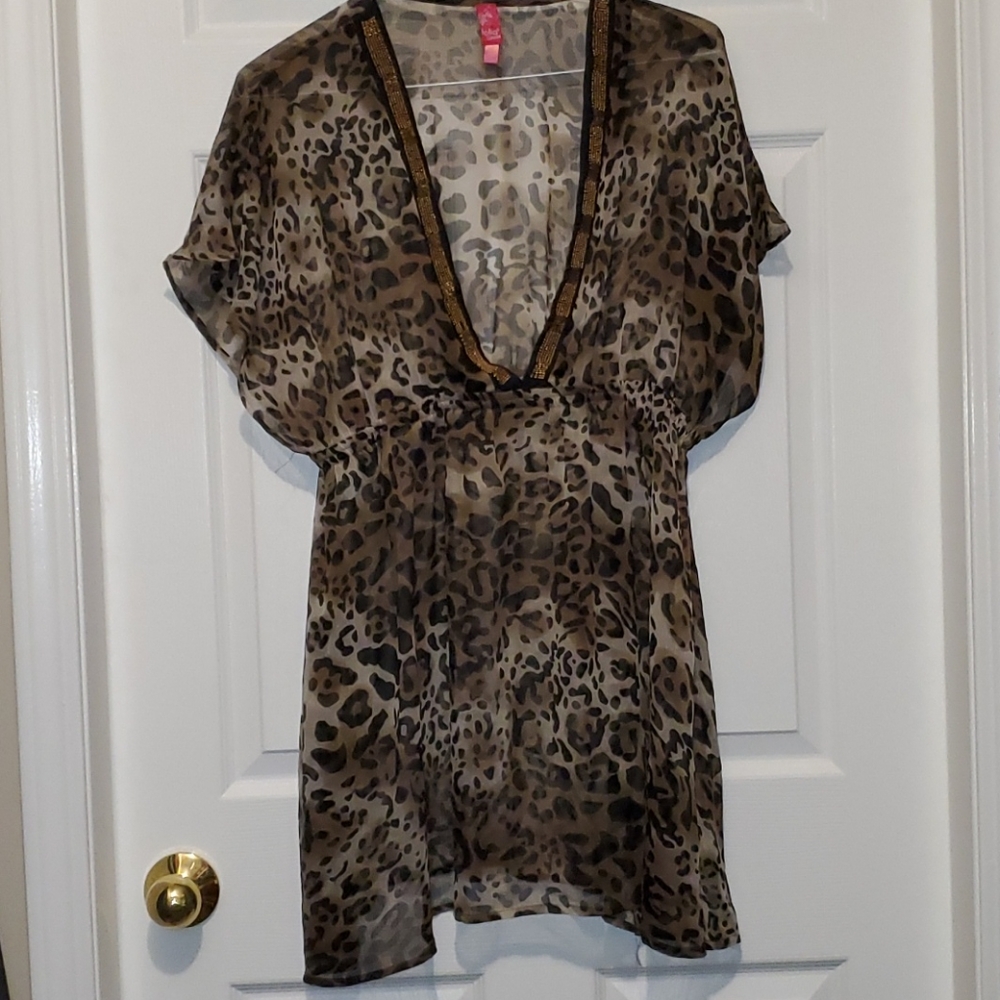Swimsuit Cover Up Animal Print  Size Small